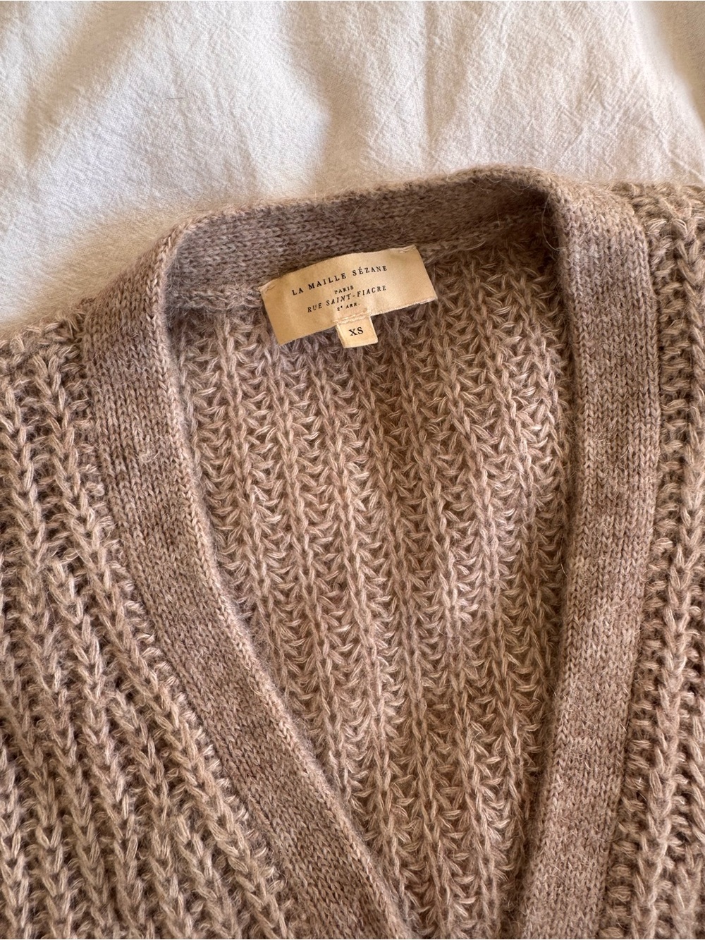 Sezane Taupe Basile Button Cardigan - Picture 2 of 4